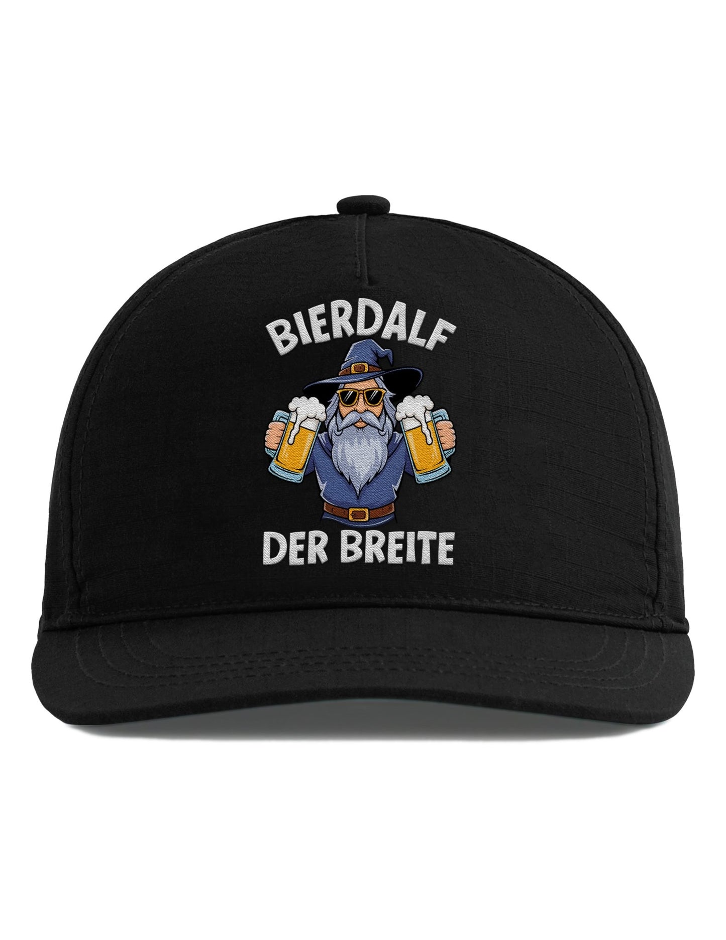 Snapback Cap BIERDALF DER BREITE – Lustige Cap mit Zauberer, Bart & Bierkrügen, hochwertig bestickt – Festival - Accessoire für Männer und Feierabend - Helden - tshirtladen - Cap