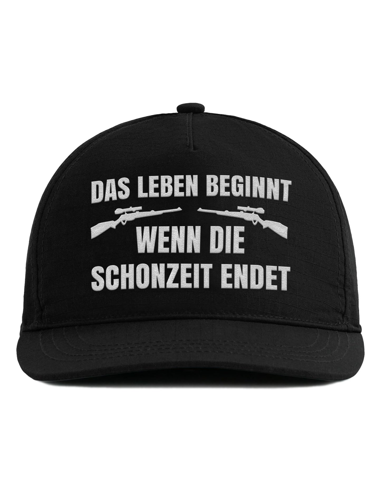 Snapback Cap – Das Leben beginnt wenn die Schonzeit endet – Unisex - Bestickt - tshirtladen - Cap