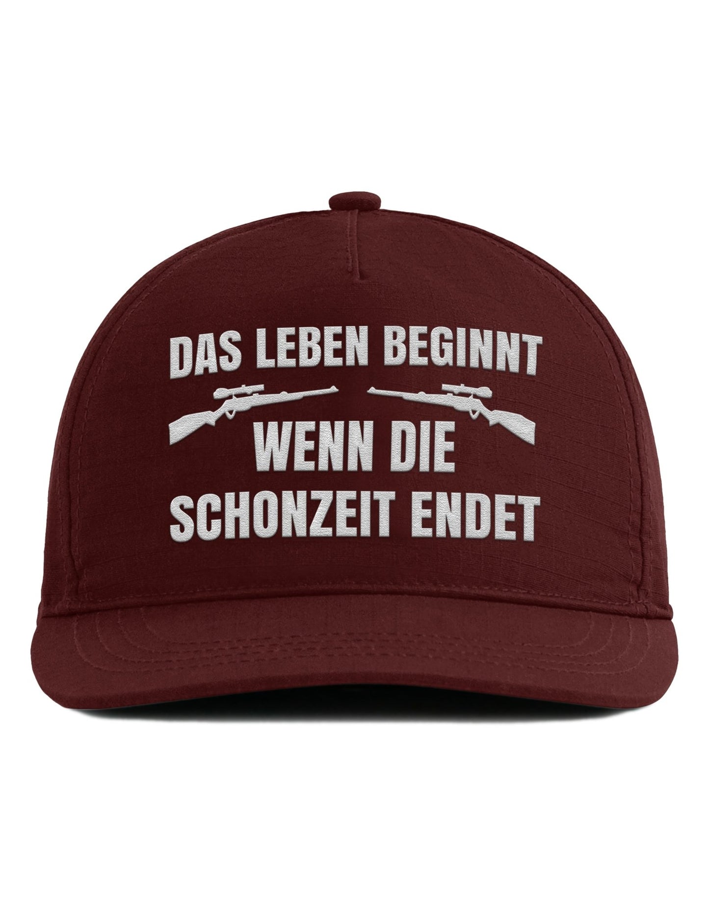 Snapback Cap – Das Leben beginnt wenn die Schonzeit endet – Unisex - Bestickt - tshirtladen - Cap