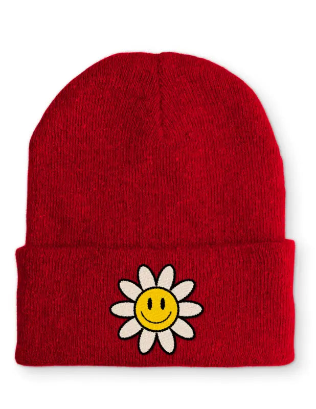 Sonnenblume Wintermütze perfekt für die kalte Jahreszeit - Rot