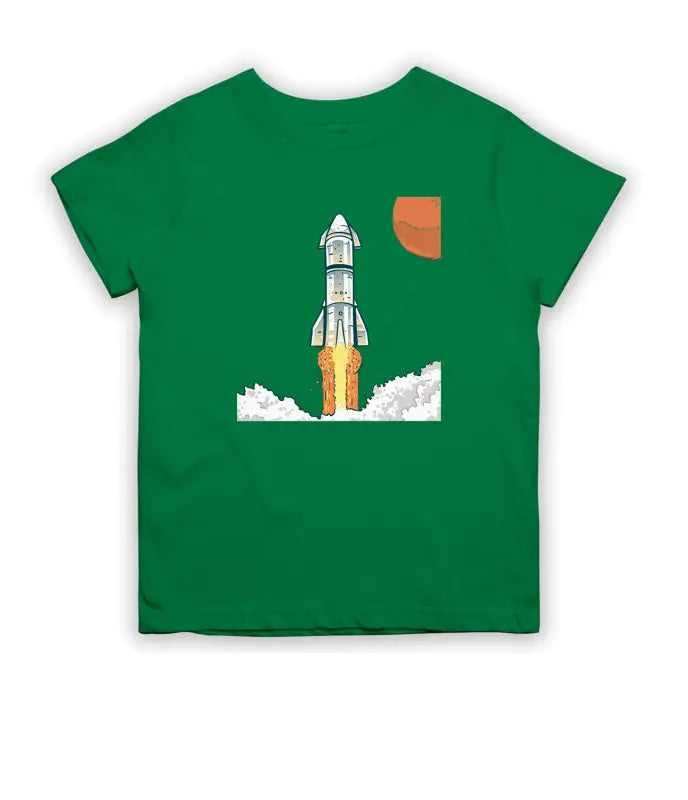 Space Rocket Weltraum Kinder T - Shirt - 104 - 110 / Grün