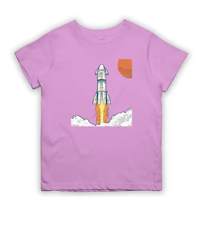 Space Rocket Weltraum Kinder T - Shirt - 104 - 110 / Light Pink