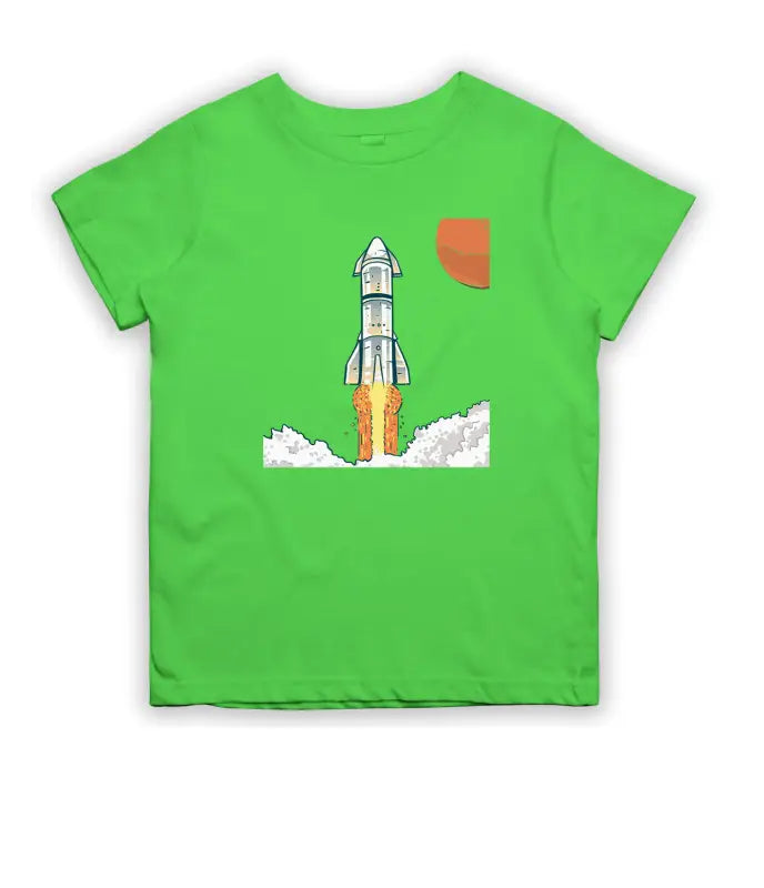 Space Rocket Weltraum Kinder T - Shirt - 104 - 110 / Lime