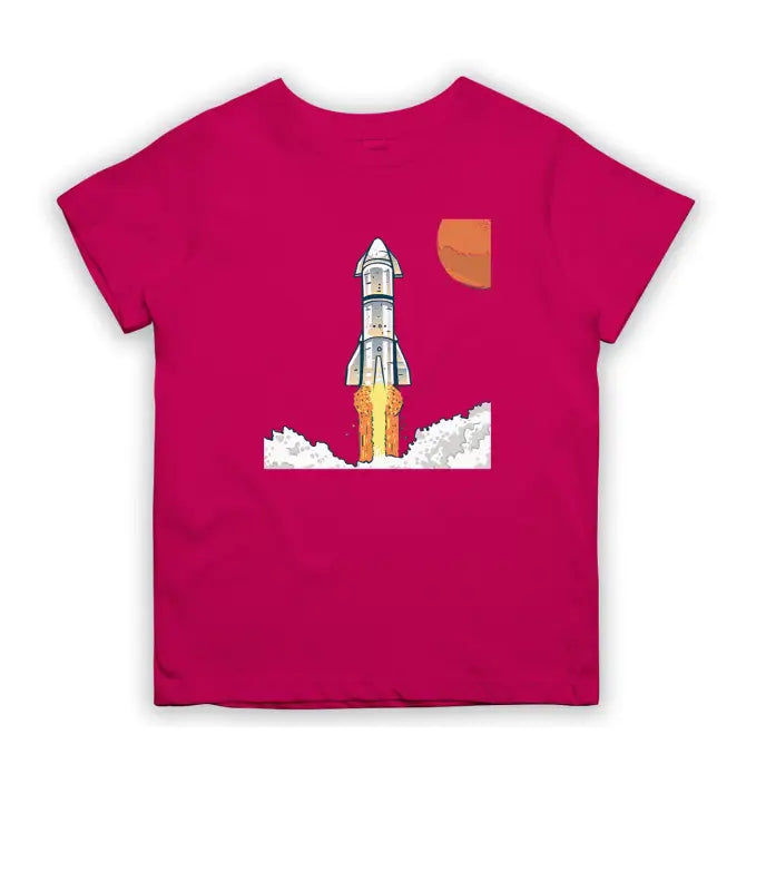Space Rocket Weltraum Kinder T - Shirt - 104 - 110 / Pink