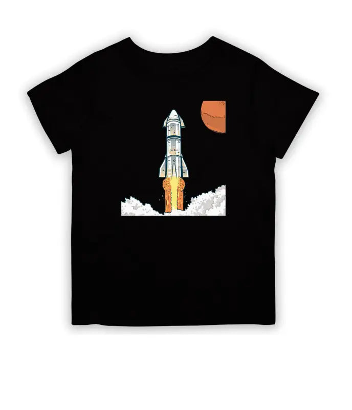 Space Rocket Weltraum Kinder T - Shirt - 104 - 110 / Schwarz