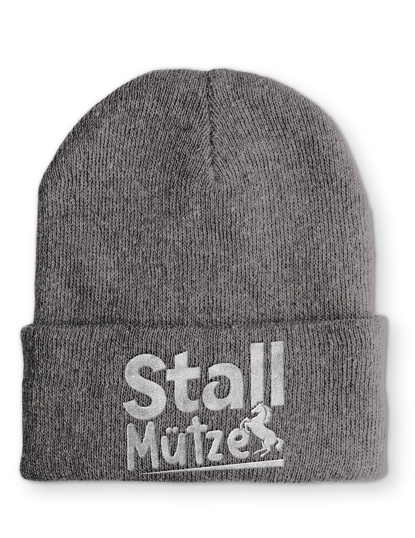 Stall Mütze Statement Beanie Mütze mit Spruch - Grey - Mütze