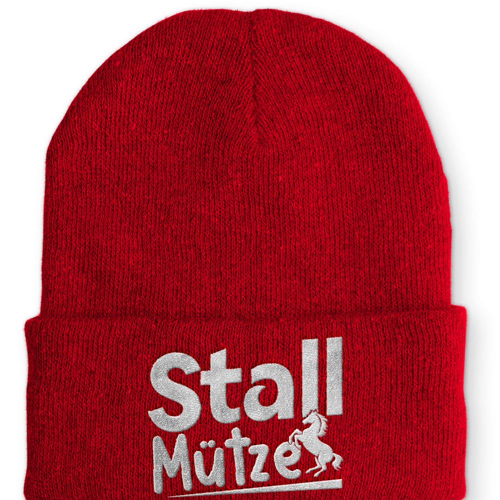 
                  
                    Stall Mütze Statement Beanie Mütze mit Spruch - Rot - Mütze
                  
                