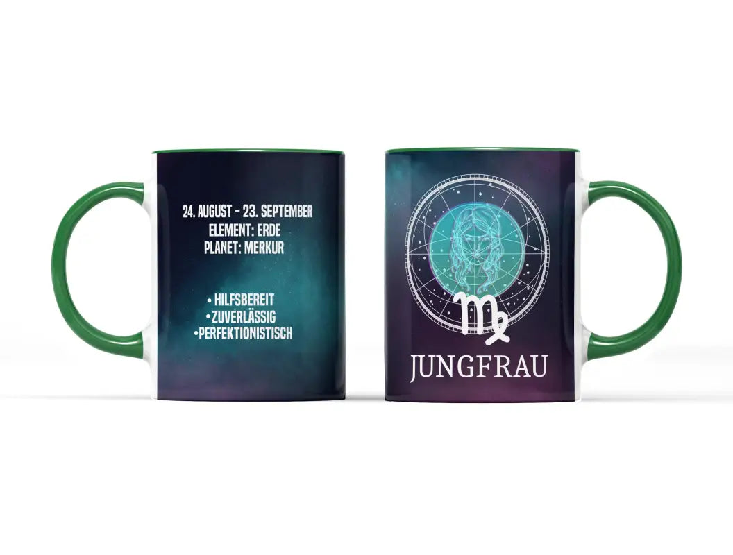 Sternzeichen Jungfrau Tasse - Grün