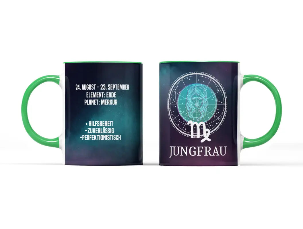Sternzeichen Jungfrau Tasse - Hellgrün