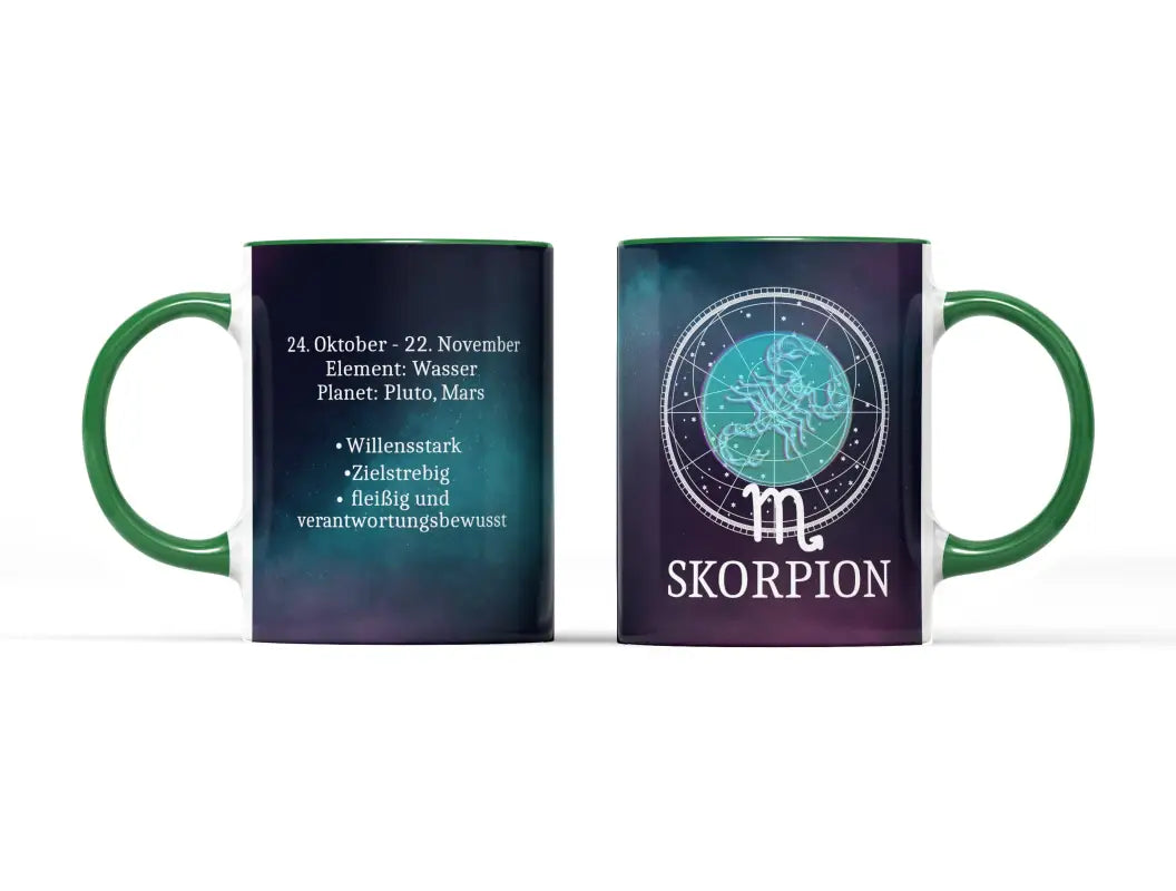 Sternzeichen Skorpion Tasse - Grün