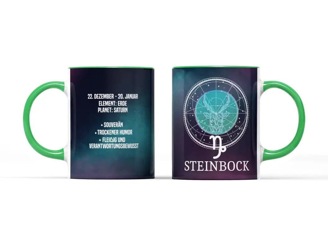 Sternzeichen Steinbock Tasse - Hellgrün