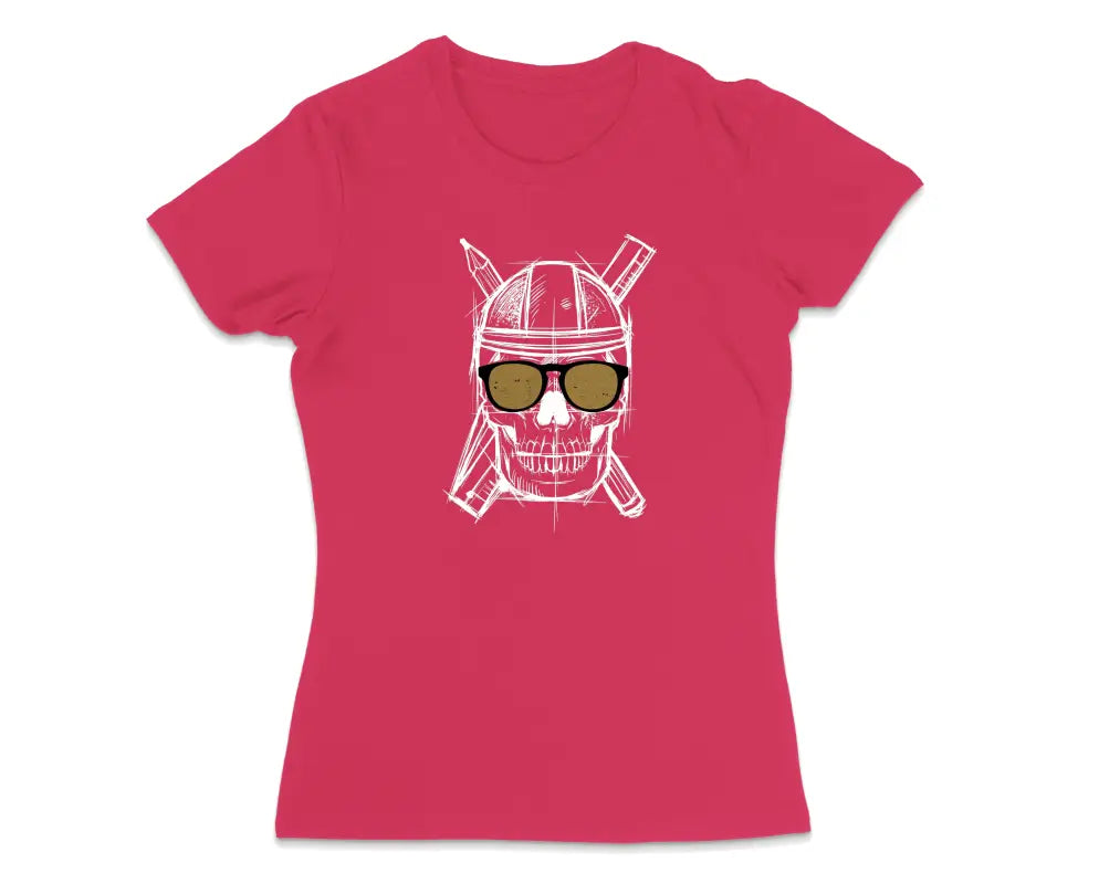 Totenkopf Handwerker Damen T - Shirt - S / Bright Pink