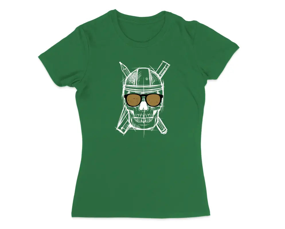 Totenkopf Handwerker Damen T - Shirt - S / Grün