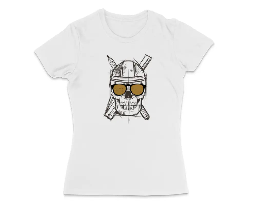 Totenkopf Handwerker Damen T - Shirt - S / Weiss