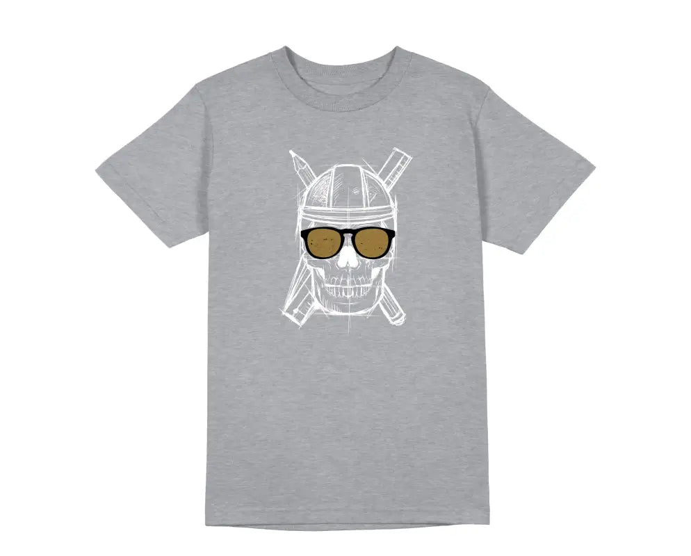 Totenkopf Handwerker Herren Unisex T - Shirt - S / Grau