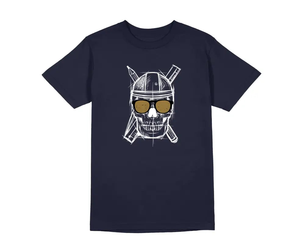 Totenkopf Handwerker Herren Unisex T - Shirt - S / Navy