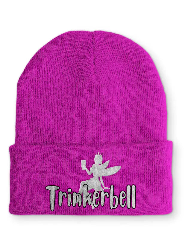 Trinkerbell Wintermütze Spruchmütze Beanie perfekt für die kalte Jahreszeit - Pink