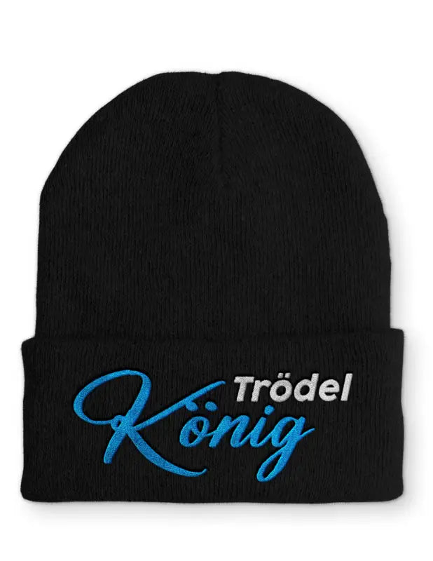 Trödel König Statement Beanie Mütze mit Spruch - Black