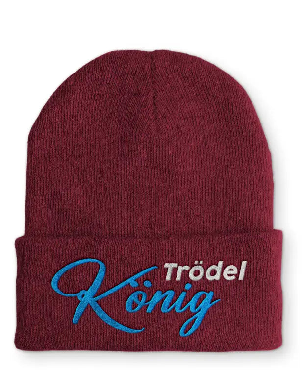 
                  
                    Trödel König Statement Beanie Mütze mit Spruch - Bordeaux
                  
                