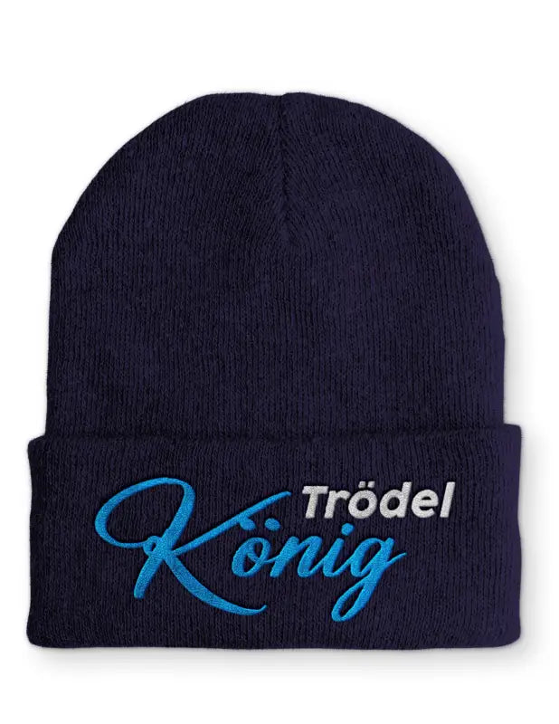 Trödel König Statement Beanie Mütze mit Spruch - Navy