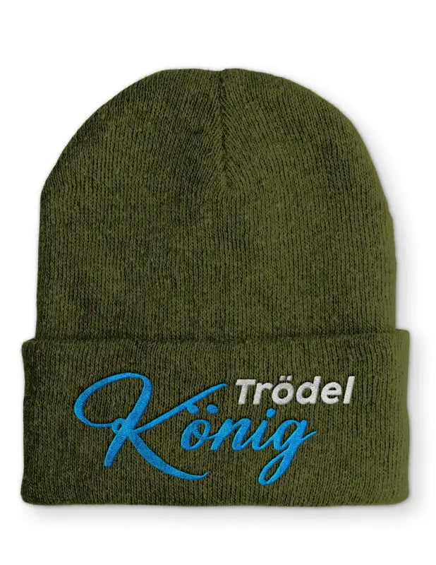 
                  
                    Trödel König Statement Beanie Mütze mit Spruch - Olive
                  
                