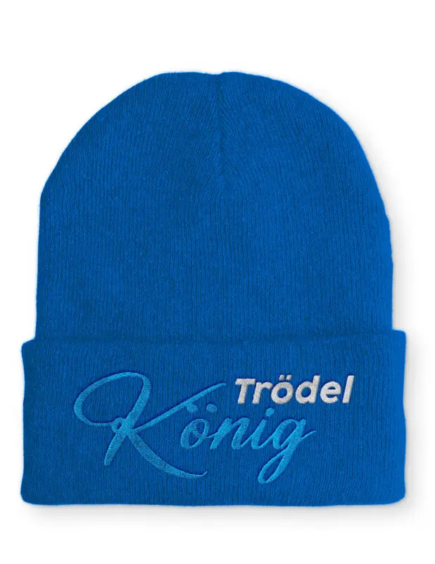 
                  
                    Trödel König Statement Beanie Mütze mit Spruch - Royal
                  
                