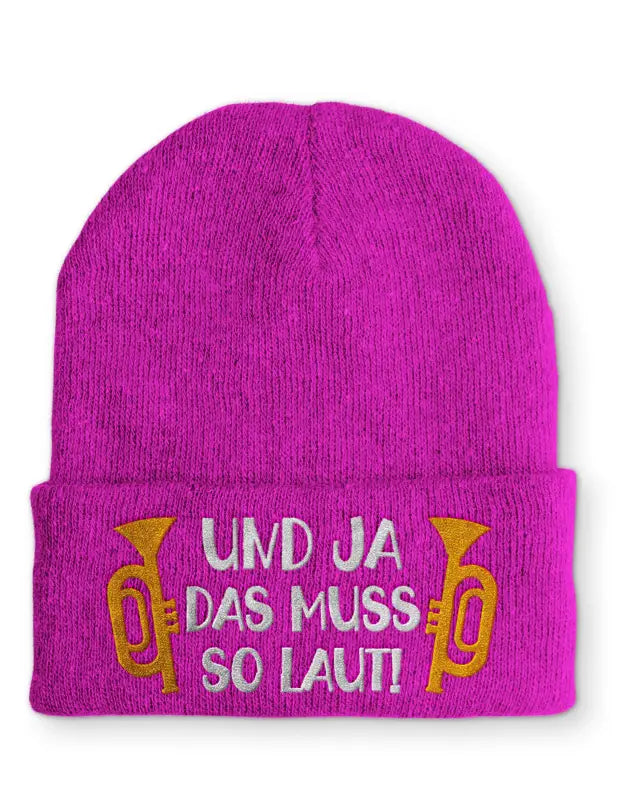 
                      
                        Und ja das muss so laut! Statement Beanie Mütze mit Spruch - Pink
                      
                    