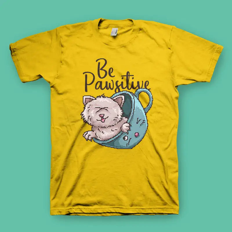 Unisex Be Pawsitivie Herren T - Shirt - XS