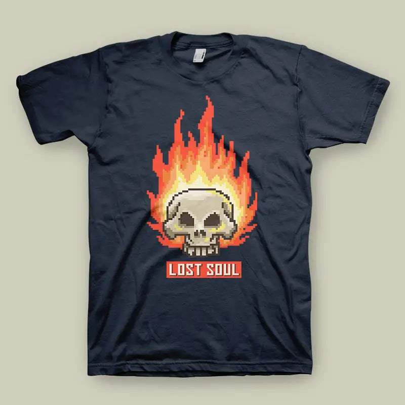 Unisex Burning Skull Herren T - Shirt - XS