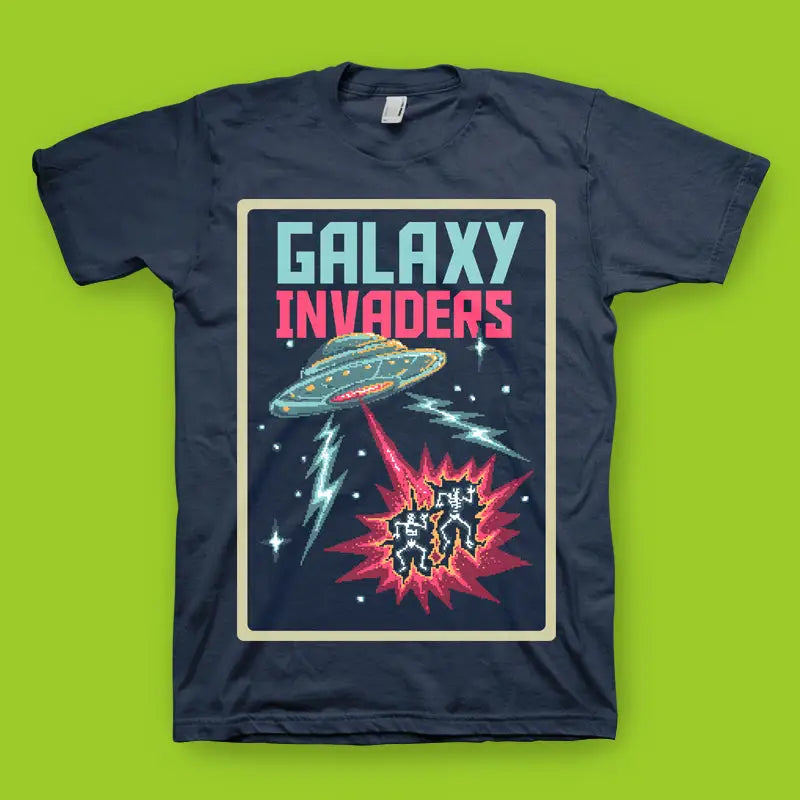Unisex Galaxy Invaders Herren T - Shirt - XS