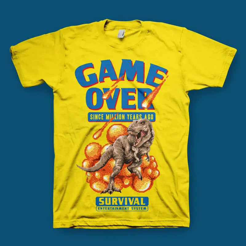 Unisex Game Over Dino Herren T - Shirt - XS
