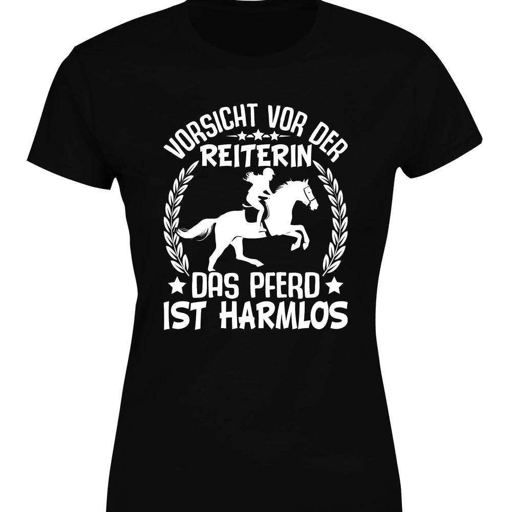 Vorsicht vor der Reiterin Damen T-Shirt