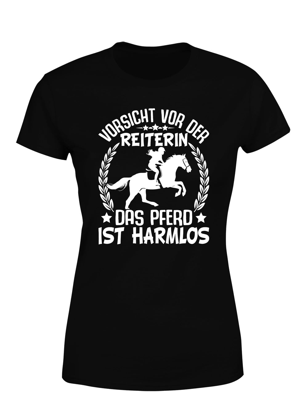 Vorsicht vor der Reiterin Damen T-Shirt