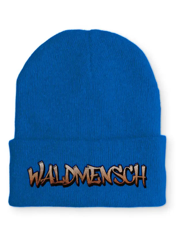 Waldmensch Statement Beanie Mütze mit Spruch - Royal