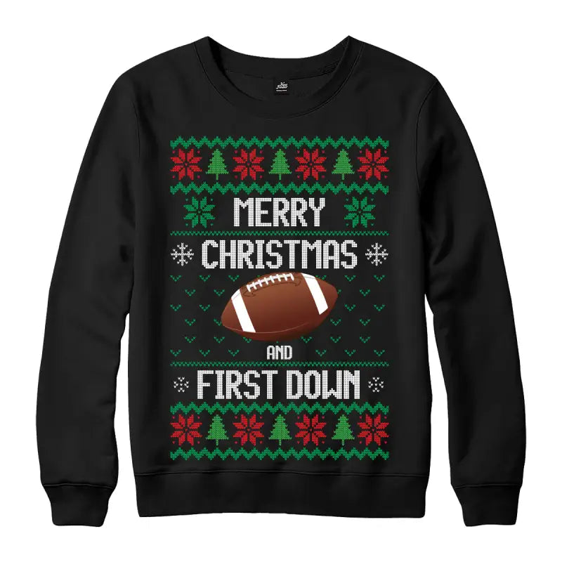 Weihnachtspullover Merry Christmas and first down Ugly Sweater - XS