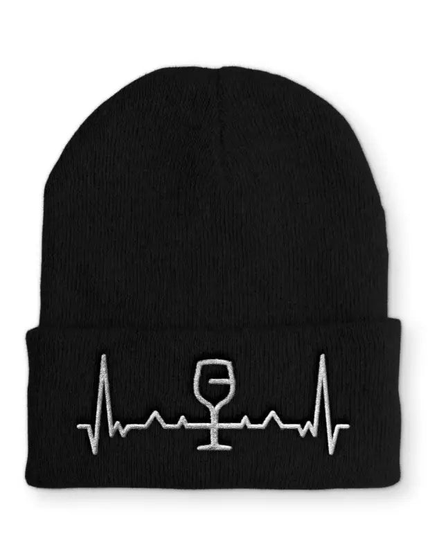 
                  
                    Wein Herzschlag Wintermütze Spruchmütze Beanie perfekt für die kalte Jahreszeit - Schwarz
                  
                