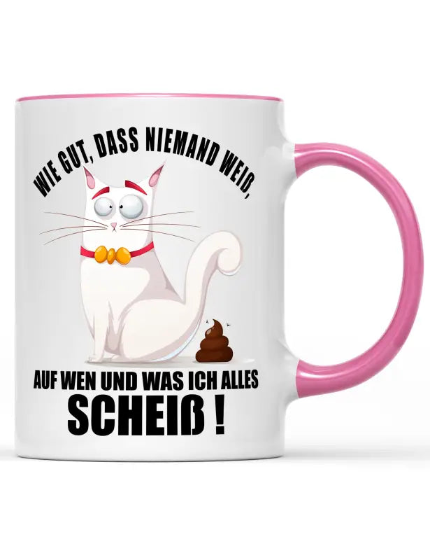 
                      
                        Wie gut das niemand weiß auf wen und was ich alles Scheiß! Katzentasse - Rosa
                      
                    