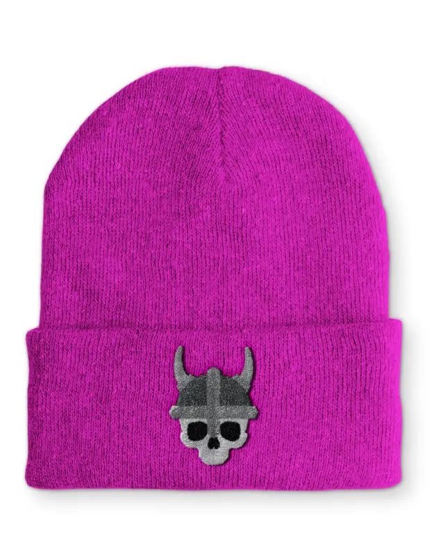 Wikinger Skull Design Wintermütze Spruchmütze Beanie perfekt für die kalte Jahreszeit - Pink
