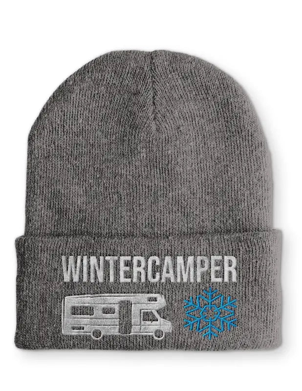 Wintercamper Statement Beanie Mütze mit Spruch - Grey