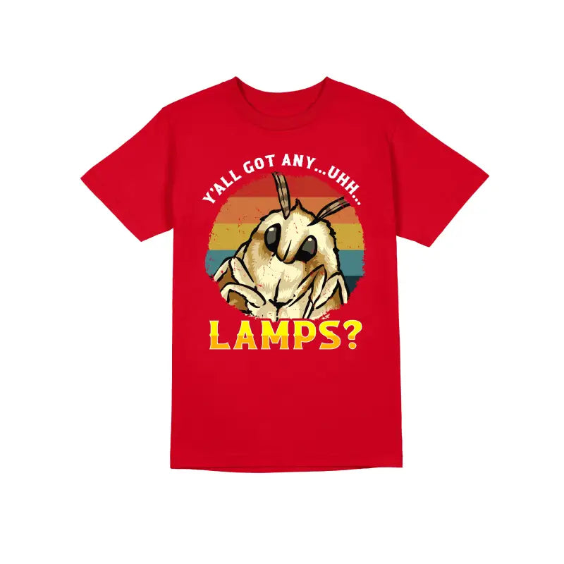 
                      
                        Y’all got any... uhhh... Lamps? Motten Tierfan Herren Unisex T - Shirt - S / Rot
                      
                    