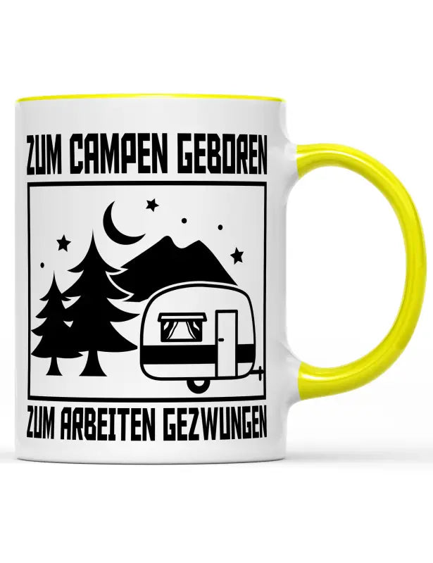 Zum Campen geboren arbeiten gezwungen T - Shirt - Gelb