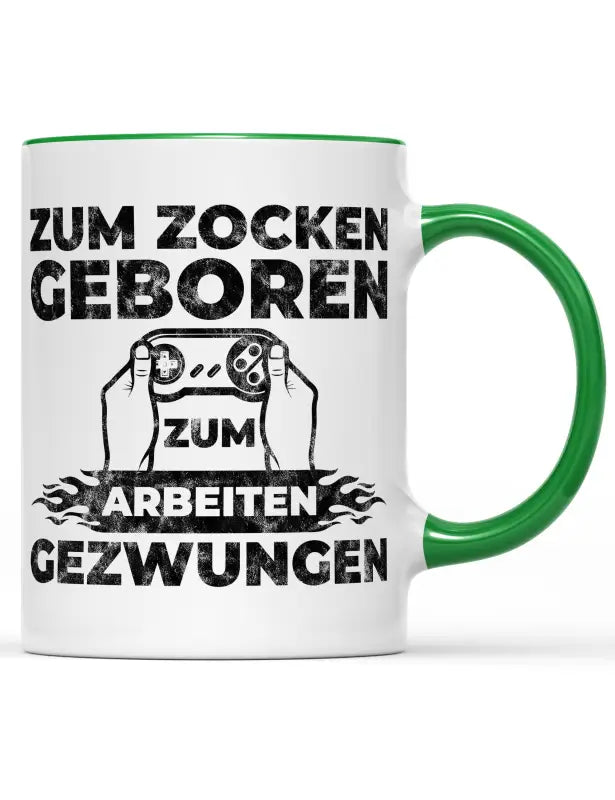 
                      
                        Zum zocken geboren arbeiten gezwungen Tasse schwarz Spruchtasse - Grün
                      
                    